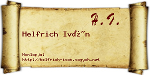 Helfrich Iván névjegykártya