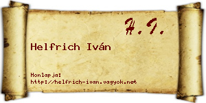 Helfrich Iván névjegykártya
